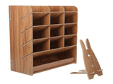 Wooden Pen Holder Multi-Functional Desk Organizer Light Brown for Home V1369-AZ3-W-18164
