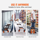 VEVOR Folding Hand Truck, 140 kg Load Capacity, Aluminum Portable Cart, Convertible Hand Truck and V952-KZDSTHC500B01UEHNV0