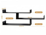 Artiss Floating Wall Shelf 3 Tier Black FURNI-N-WALL-01-BK
