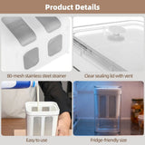 1800ml Yogurt Strainer, Fine Mesh Greek Yogurt Strainer for Whey Separation, Homemade Cream Cheese V1369-AZ3-W-08699