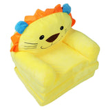 Kids Sofa Yellow Cartoon Animal Style Foldable Wide Handle Soft Breathable Toddler Chair for Reading V1294-YM0901-3116230007111