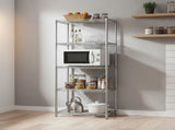 5 Tier Silver Metal Storage Rack Shelving Wire Shelf V63-837161