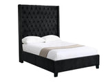 Ella Black Velvet Winged Bed 180cm - King V292-BED-ELLA-BLACK-KING