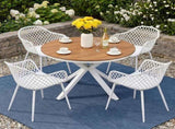 Gardeon 5PCS Outdoor Dining Set Table and Chairs Patio Garden Furniture Diamond FF-DIN-PP130-5SET-WH