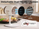 Devanti Portable Range Hood 5-Speed Rechargeable Desktop Extractor Fan BBQ PRH-8ML-USB-WH