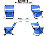 Portable Folding Camping Chair with Insulated Cooler Bag, HeavyDuty Steel Frame Fishing Chair with V1188-MS-901-006