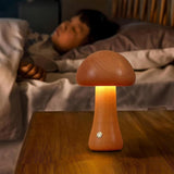 Cordless Wooden Mushroom Lamp Touch Dimmable Table Lamp Rechargeable Night Light V1263-JX-7169