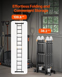 VEVOR Multi-Purpose Folding Ladder 7-in-1 3 Step 12ft with Scaffolding Plank V952-DGNZDTLHJ3JPBIFH9V0