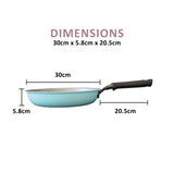 Fanjini Stone Frypan Frying Pan 28cm Non-Stick Induction Ceramic Round PURE SKY BLUE V274-HA-JA-STOFRY28-BU