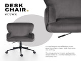 Desk Armchair - Home Office Swivel Chair Adjustable Height Seat PLUME GREY V274-FT-VOC-001BK-GY