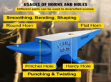 Pro Horn Anvil , 30KG/66.1LBS Weight Steel Anvil Blacksmith Blacksmith Anvil, Portable Rugged Cast V952-30KGGZ00000000001V0