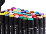 80-Pack Double-Sided MultiColor Marker Pens with Case V1237-ZY-506-0034