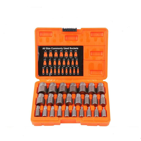 25Pc Screw Extractor Set Multi-Spline Easy Out Broken Bolt Remover Tool Hex Head V465-95324-AU