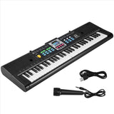 61 Keys Electronic Piano Digital Music Keyboard Musical Instrument Gift with Microphone for Kids V1192-AZ-W-22827