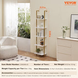 VEVOR Industrial Square Pipe Shelf 5 Tier 40x30x178cm Wall-Mount Gold White V952-JSGZWJFGHMBJKXPV1V0