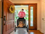 Two Dogs Stroller Divider Pet Travel Stroller Carrier One-key Folding Outdoor V767-P-XL121-D