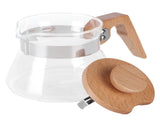 400ml Teapot Glass Coffee Maker Pot Water Kettle with Wood Handle Kitchen Accessory V1294-YM0721-3118210053111