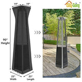 Easy-Going Pyramid Torch Patio Heater Cover, 90"H x 21.2"L x 21.2"W, Waterproof Outdoor Heater Cover V1107-120-54984-BLK
