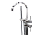 Polished Chrome Bathtub Filler Free Standing Mixer Faucet Tap Spout Handset WELS V1233-KRD602PS