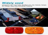 14x Trailer RV Marker LED Light Double Bullseye 10 Diodes Clearance Light Red/Amber,Double Bubble V1192-AZ-W-3886