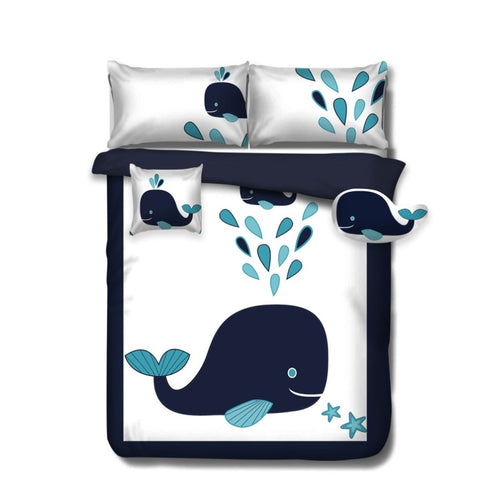 Ramesses Navy Whale Kids Advventure 5 Pcs Comforter Set Double V442-KIT-COMFORTER-WHALE-NAVY-DS