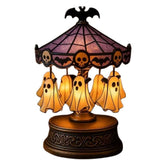 Ghost Carousel Light Halloween Desk Lamp Stained Glass Circus Tent Night Light With Ghosts Bats V1370-AZ4-16687