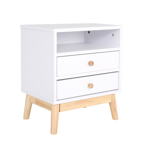 Bedside Table Side Storage Cabinet Nightstand Bedroom 2 Drawer ANYA - WHITE V274-FT-BEDT-2DD11-WH