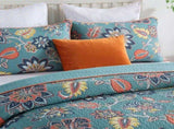 100% Cotton Teal Floralia Garden Coverlet Bedspread Set V745-MMPAC060963Q13U