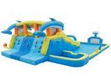 Keezi Inflatable Splash Kids Pool Water Slide Park with Blower 4m x 5.65m IOT-PARK-2747-BU