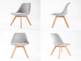 2X Retro Dining Cafe Chair Padded Seat GREY V274-FT-J900B-GY2