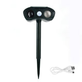 Solar Powered Animal Repeller Ultrasonic Mouse Repeller with 3 Gears Function for Outdoor Garden V1294-YM0710-3113210136411
