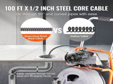 Drain Cleaner Machine 100FT x 1/2 Inch, Auto Feed Sewer Snake Drain Auger on Wheels, Portable Drain V952-ZDJJKLSGDSTJXZPK9V3