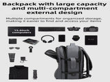 Grey Premium Business Expandable Travel Backpack with External USB Charging - 20-35L Large-Capacity V888-ELOSUNG42721