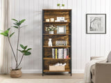 6 Tier Tall Bookshelf, Rustic Brown V1127-AU-CS03-BRN