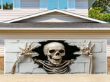 Halloween Garage Door Cover Halloween Decorations Outdoor Hanging Banner Garage - White - Size V1107-1160-1234-WHT3
