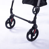 EQUIPMED 4 Wheel Lightweight Rollator Walker, Aluminium Frame, Seat, Carry Bag, for Seniors, V219-HELWLKEQ95TB