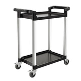 Utility Cart, 300 lbs Load Capacity, 2-tier Utility Plastic Cart with 360&deg Swivel Wheels V952-SXSYTCZHHS2CIXC11V0