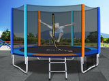 Everfit 8FT Trampoline for Kids w/ Ladder Enclosure Safety Net Pad Gift Round TRAMPO-B-8FT-MC