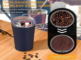 200W Electric Coffee Grinder - Stainless Steel Blades, Overheat Protection, Portable Mill V1263-JX-4458