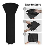 Patio Heater Cover, 89"H x 33"D x 19"B, Black Waterproof Outdoor Heater Cover with Zipper and V1107-117-47351