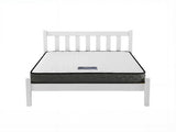 Giselle Single Mattress and Artiss Bed Frame Set White Solid Pine with 16cm Mattress MABF-BON-001S-WH