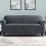 Artiss Sofa Cover Couch Covers 4 Seater Velvet Grey SCOVER-VEL-4-GY