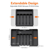 White Adjustable Polypropylene Kitchen Drawer Organizer - 8 Compartments, Large Capacity, Easy to V888-ELOSUNG17728