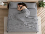 Microfiber Sheet Set 4 Piece Queen Light Grey Deep Pocket Bed Sheets Soft Breathable Easy Care V63-957861