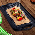 SOGA 50.8cm Cast Iron Ridged Griddle Hot Plate Grill Pan BBQ Stovetop ZPAI009