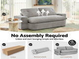 Artiss Convertible Folding Sofa Bed 30D High-Density Foam Boneless Couch with Corduroy Sleeper Couch SBED-E-FLD04-2S-GY