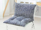 Blue High Back Chair Cushion, Rainproof All Weather Indoor Outdoor Rocking Chair Pad With Straps, V1237-MS-724-089