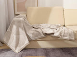 Khaki Luxurious Paisley Jacquard Throw Blanket - Soft Wool Blend with Tassels, 120x150cm, V888-ELOSUNG27669