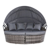 Gardeon Sun Lounge Setting Wicker Lounger Day Bed Patio Outdoor Furniture Grey ODF-SUNBED-180OT-GR-ABC