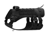 S size Black Tactical Dog Harness for Large Dogs - Oxford Fabric No Pull Vest , Reflective Strips V888-ELOSUNG56274-1